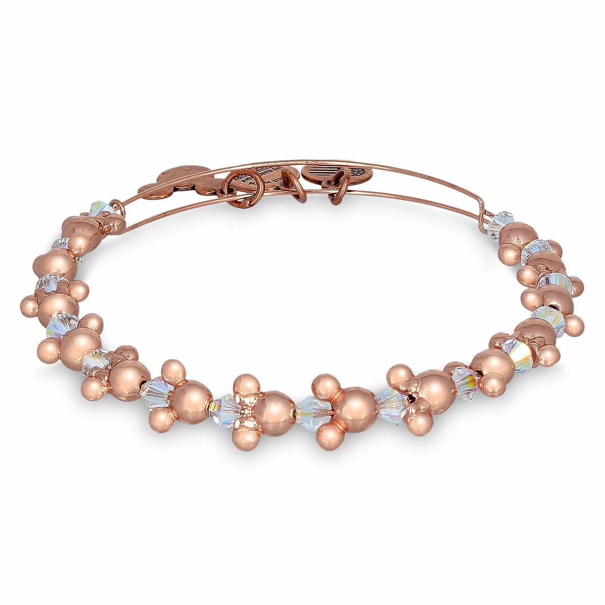 Disney Alex & Ani Bracelet - Mickey And Minnie Icon Beaded - Rose Gold
