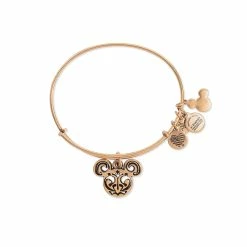 Disney Alex & Ani Bracelet - Filigreed Mickey Icon Bangle - Gold