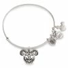 Disney Alex & Ani Bracelet - Filigreed Mickey Icon Bangle - Silver