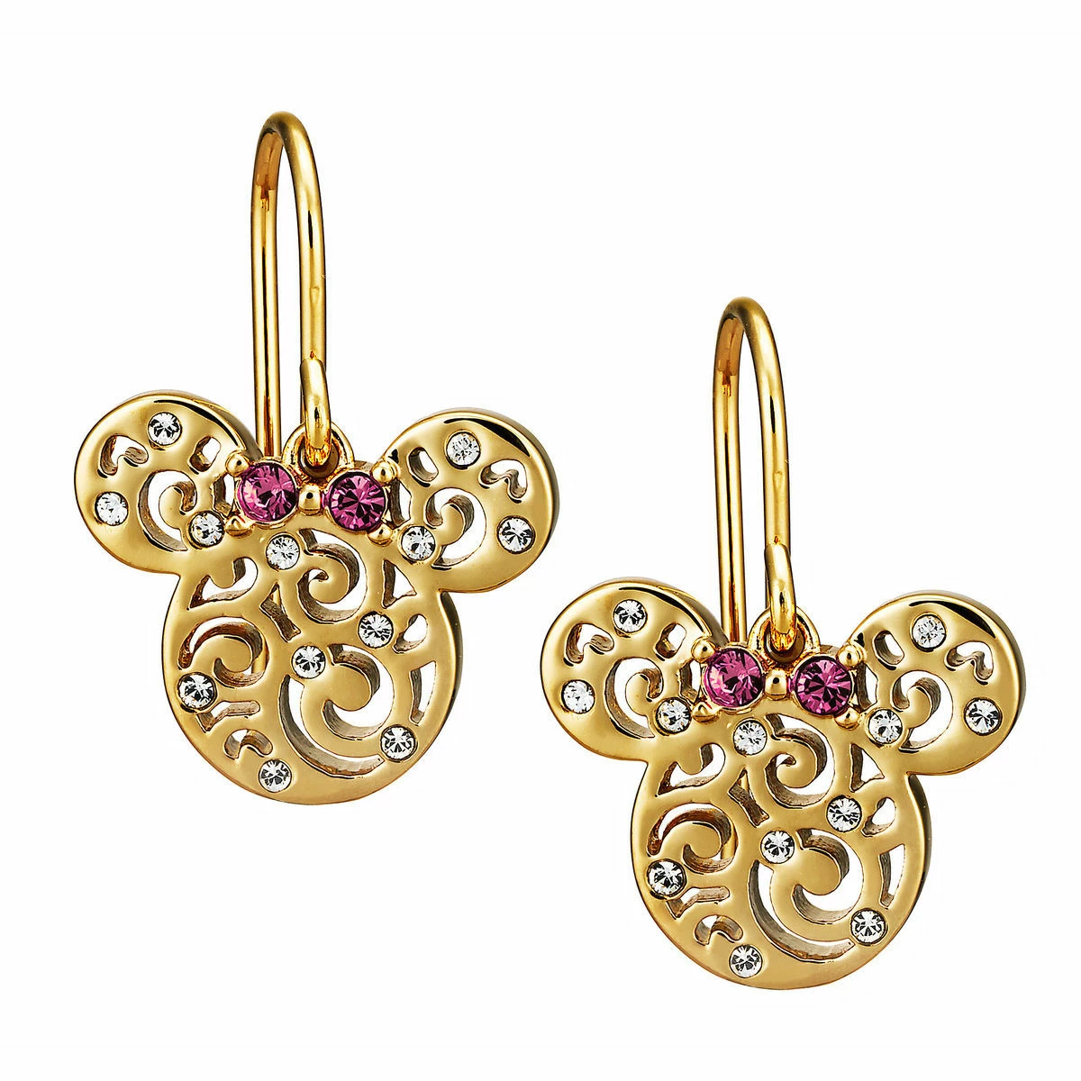 Disney Arribas Earrings - Minnie Mouse Filigree Icon - Gold