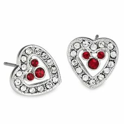 Disney Arribas Earrings - Mickey Mouse Heart - Red
