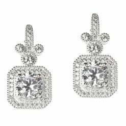 Disney Rebecca Hook Earrings - Mickey Mouse Square Pavé