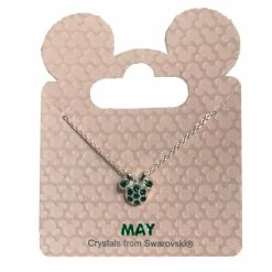 Disney Birthstone Necklace - Minnie Mouse Icon - Silver