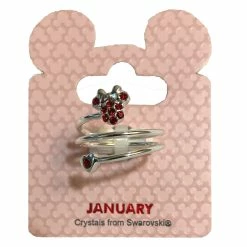 Disney Birthstone Ring - Minnie Mouse With Heart - Silver