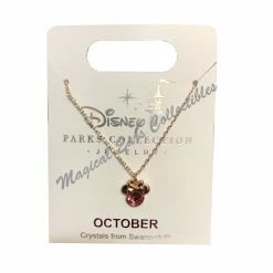 Disney Birthstone Necklace - Minnie Mouse - Rose Gold