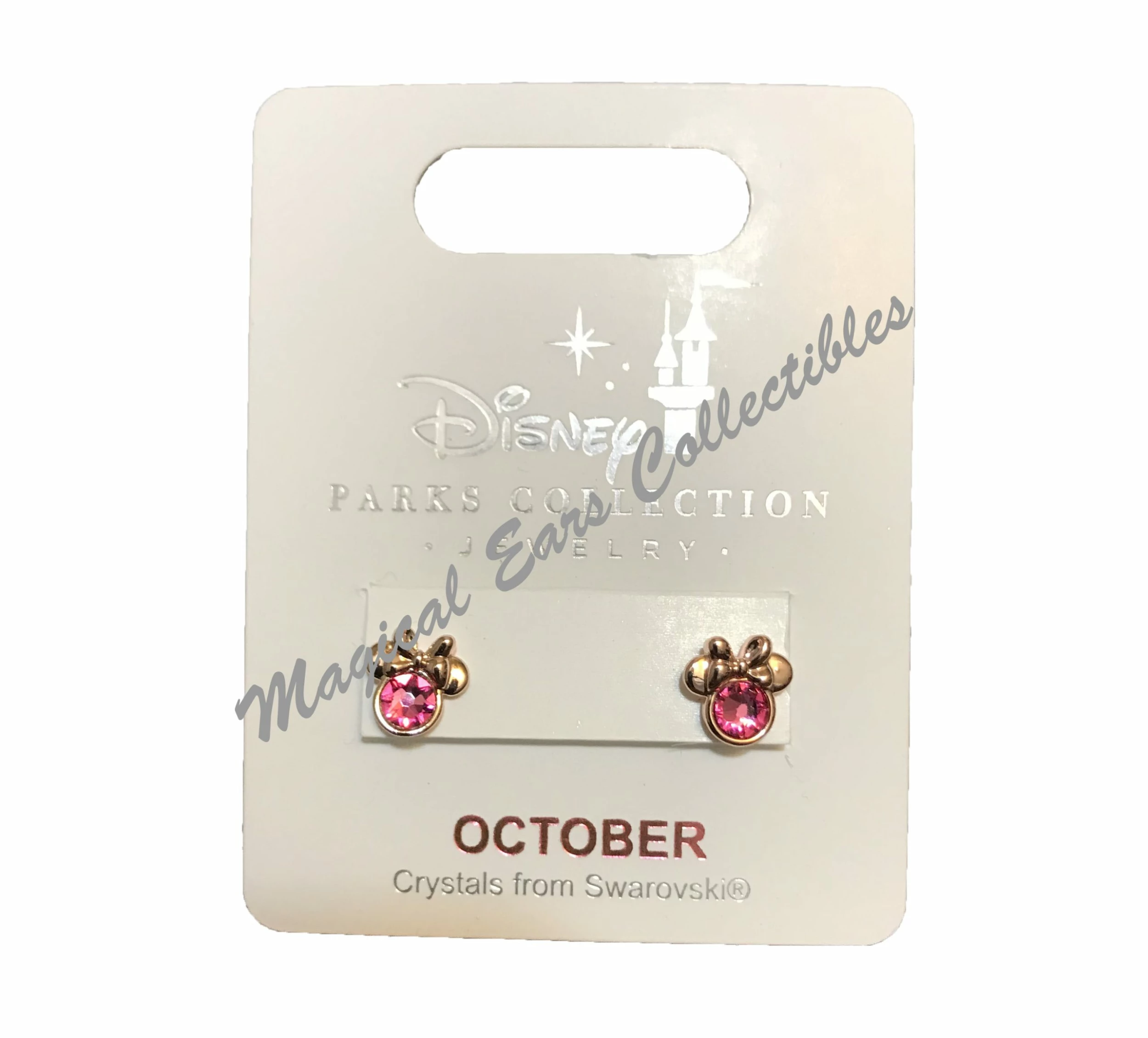 Disney Birthstone Earrings - Minnie Mouse - Rose Gold