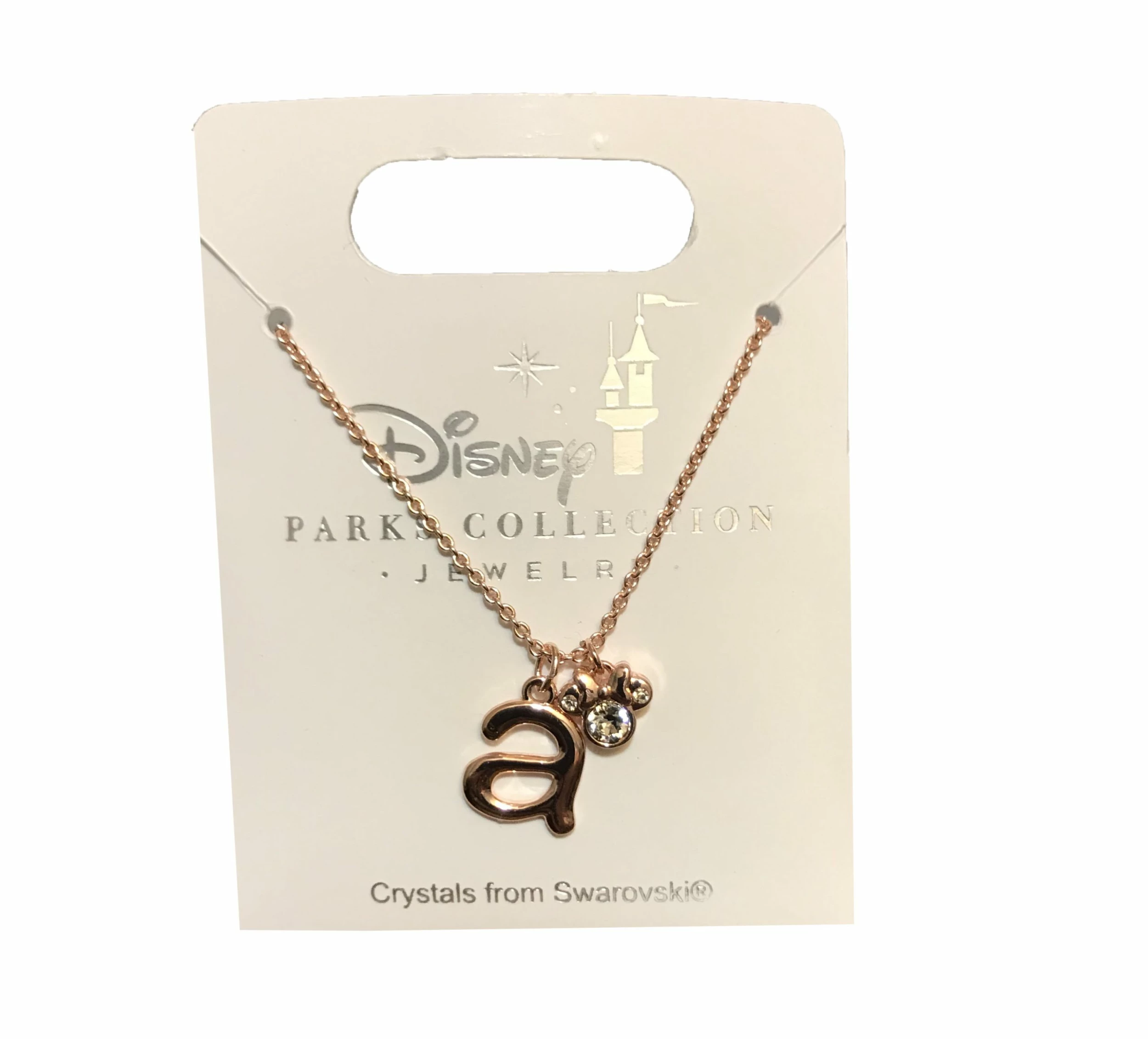 Disney Initial Necklace - Minnie Mouse Icon - Rose Gold