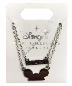 Disney Necklace - Mickey Ears Hat With Vacation Mode Charm - Silver