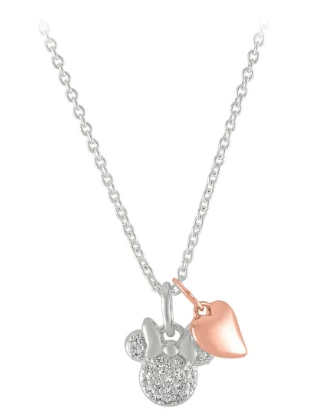 Disney Rebecca Hook Necklace - Minnie Mouse Icon And Heart