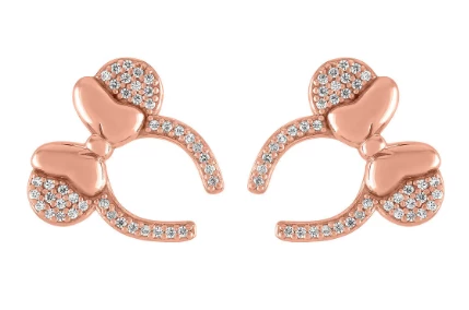 Disney Rebecca Hook Earrings - Minnie Mouse Bow - Rose Gold