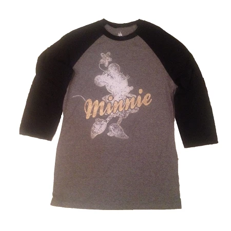 Disney Shirt For Women - Minnie Mouse Raglan Top - Gold Signature