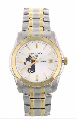 Disney Wrist Watch For Men - Bulova - Golf Mickey - Two-Tone