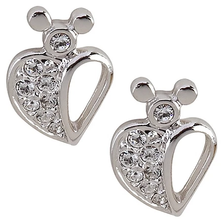 Disney Arribas Earrings - Swarovski Crystal Heart Mickey Mouse