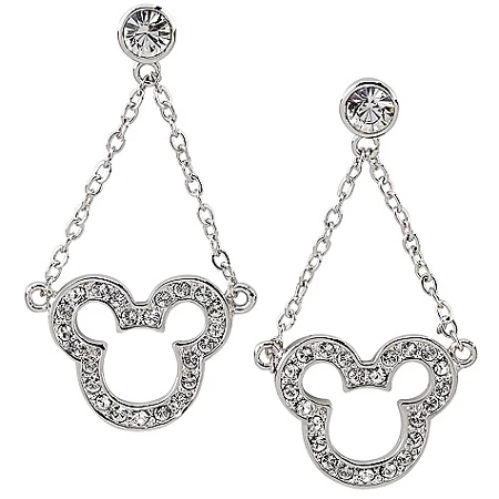 Disney Arribas Earrings - Mickey Mouse Pave Crystal Dangle