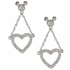 Disney Arribas Earrings - Mickey Mouse Dangling Heart