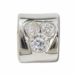 Disney Chamilia Charm - Sterling Silver CZ Mickey Mouse -- Clear