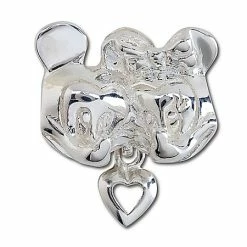 Disney Chamilia Charm - Sterling Silver Minnie And Mickey Mouse Heart