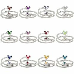 Disney Birthstone Ring - Star And Mickey Mouse - Silver