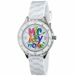 Disney Wrist Watch - Silicone Woven Mickey Mouse -- White