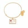 Disney Alex And Ani Bracelet - Mickey And Minnie Postcard - Gold