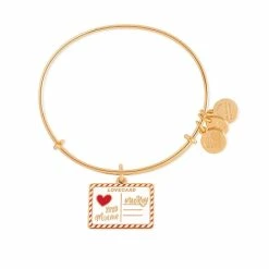 Disney Alex And Ani Bracelet - Mickey And Minnie Postcard - Gold