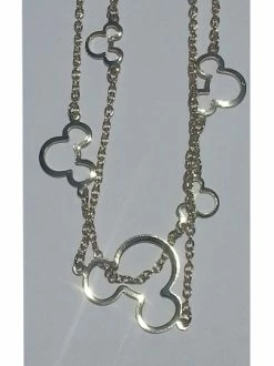 Disney Necklace - Mickey Mouse Icon Outline - Gold Or Silver