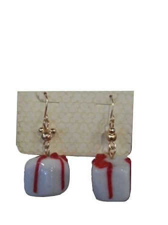 Disney Dangle Earrings - Christmas Present - White