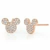 Disney CRISLU Stud Earrings - Mickey Mouse Icon - Rose Gold