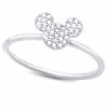 Disney Crislu Ring - Mickey Mouse Icon - Platinum And Rose Gold
