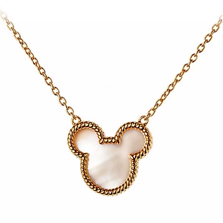 Disney Rebecca Hook Necklace - Mickey Mouse Roped Icon - Gold