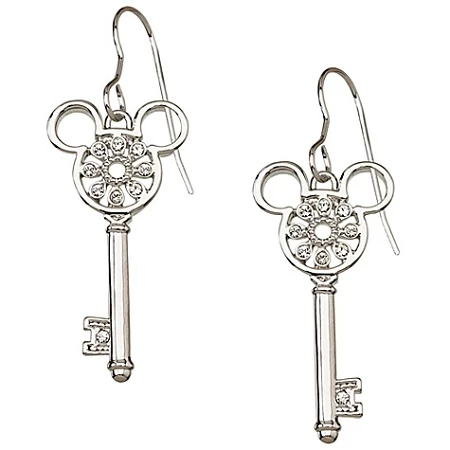 Disney Arribas Earrings - Crystal Key Mickey Mouse -- Flower