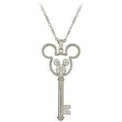Disney Arribas Necklace - Double Mickey Mouse Icon Crystal Key