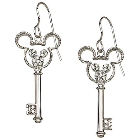 Disney Arribas Earrings - Crystal Key Mickey Mouse -- Mouse Icon