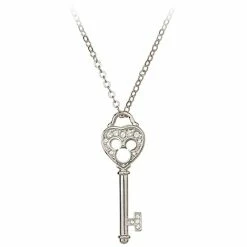 Disney Arribas Necklace - Mickey Mouse Crystal Key - Heart