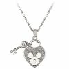 Disney Arribas Necklace - Mickey Mouse Heart And Key - Crystal