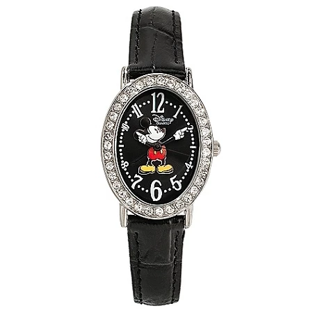 Disney Wrist Watch - Classic Black Crocodile Mickey Mouse For Adults