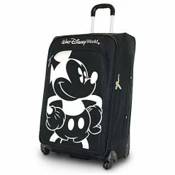 Disney Rolling Luggage - Mickey Mouse Design - Black And White - 28"