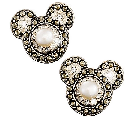 Disney Earrings - Mickey Mouse Icon With Pearl - Judith Jack
