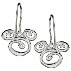 Disney Earrings - Silver Swirl Mickey Mouse Icon