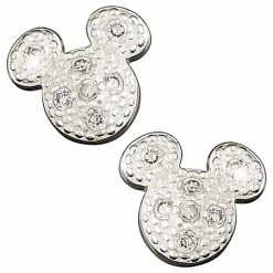 Disney Earrings - Sterling Silver Pavé Mickey Mouse Icon