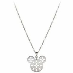 Disney Necklace - Silver Snowflake Mickey Mouse Icon