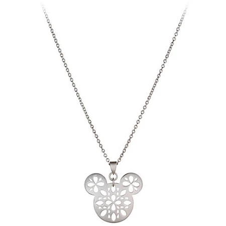 Disney Necklace - Silver Snowflake Mickey Mouse Icon