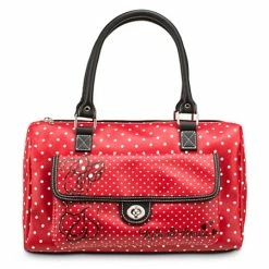 Disney Purse Bag - Minnie Mouse Polka Dot Barrel Bag - Red
