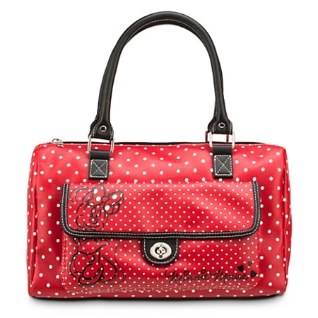 Disney Purse Bag - Minnie Mouse Polka Dot Barrel Bag - Red