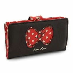 Disney Wallet - Minnie Mouse - Bow With Polka Dots - Black