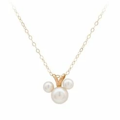 Disney Necklace - Pearl Mickey Mouse Icon - 14 KT Gold