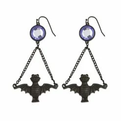 Disney Dangle Earrings - Haunted Mansion Chained Bats - Black