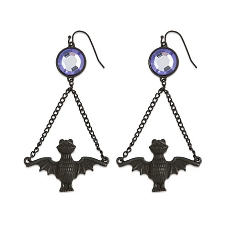 Disney Dangle Earrings - Haunted Mansion Chained Bats - Black