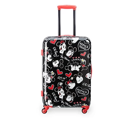Disney Rolling Luggage - Mickey And Minnie Mouse Faces - 26"