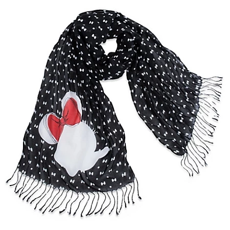 Disney Scarf - Minnie Mouse With Bows - Black